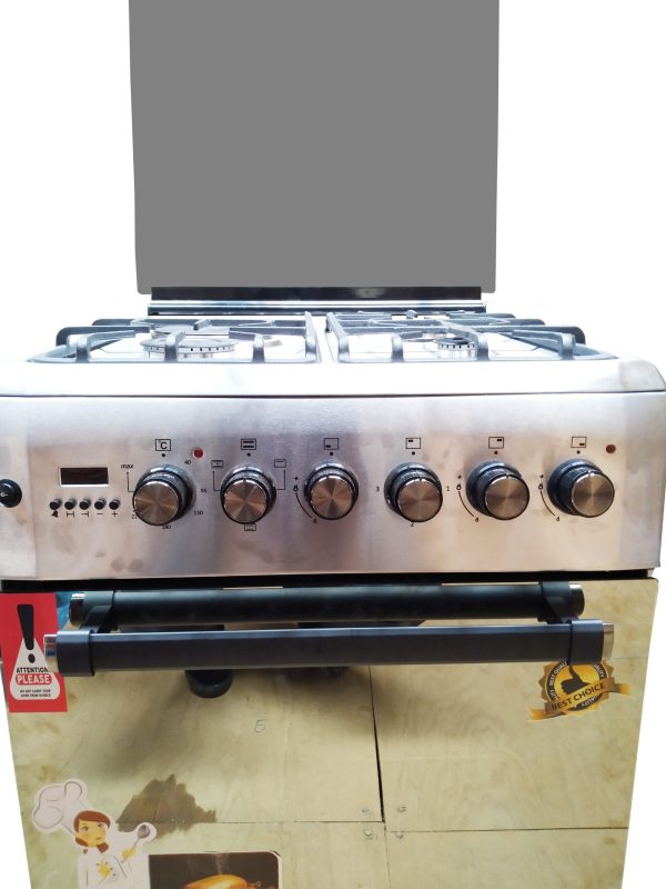 BlueFlame diamond cooker D6031ERF 60cm X 60cm 3gas burners and 1 electric plate with electric oven inox – stainless steel - Image 2