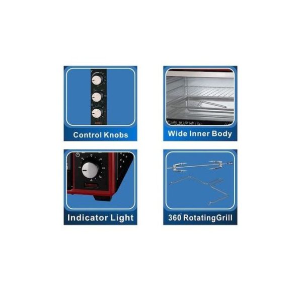 Electro Master 35Litres EM-EO-1144 Electric Oven with two hot plates - Image 2